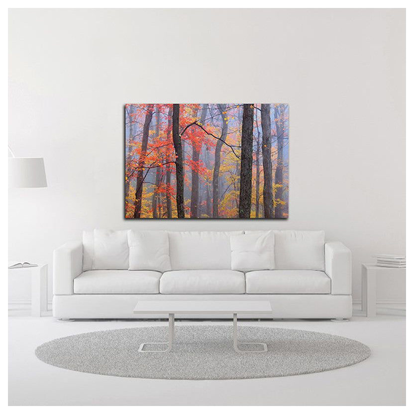 "Fire in the Fog" by Patrick Zephyr, Print on Canvas, 17"x12"