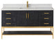Wildy Black Oak Bathroom Vanity Set, 60s", Without Mirror
