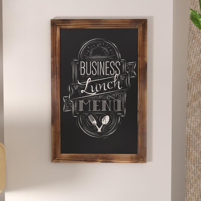 Canterbury Wall Mount Magnetic Chalkboard Sign Set-20" x 30", Torched Brown, 20" X 30"