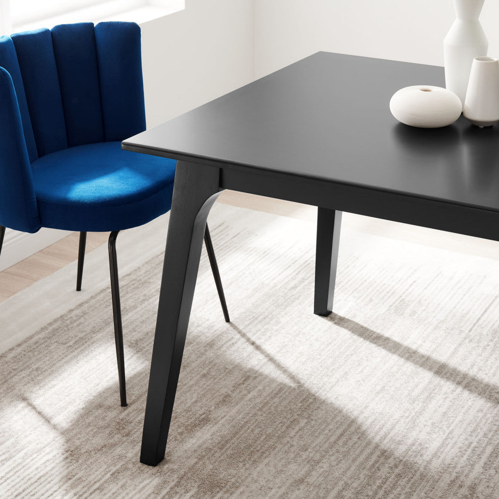 63" Dining Table, Rectangular, Black, Wood, Modern, Cafe Bistro Hospitality
