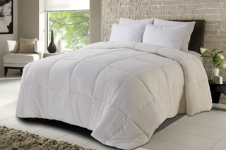 All Season Microfiber Down Alternative Comforter, White, Twin