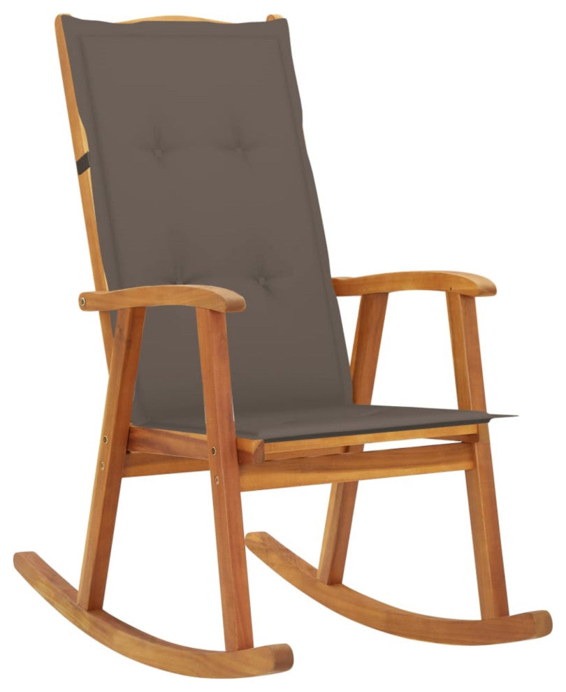 Vidaxl Rocking Chair With Cushions Solid Acacia Wood