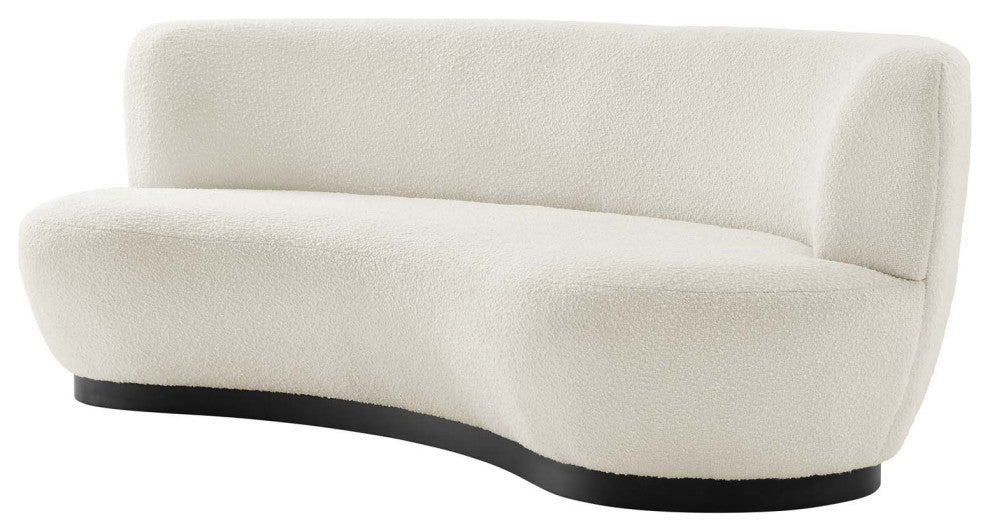 Sofa, Black Ivory, Fabric, Modern, Living Lounge Cafe Hotel Lobby Hospitality
