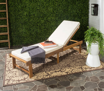 Safavieh Inglewood Indoor/Outdoor Chaise Lounge Chair, Natural/Beige