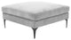 Serena Gray Velvet Ottoman With Black Legs