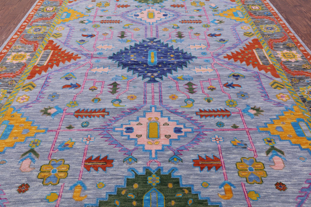 9' 1" X 11' 10" Kazak Hand Knotted Wool Rug - Q15838