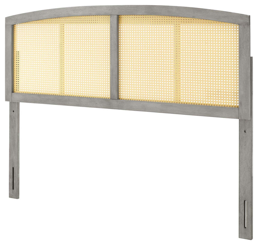 Headboard, Full Size, Wood, Gray, Modern Mid-Century, Bedroom Master Suite