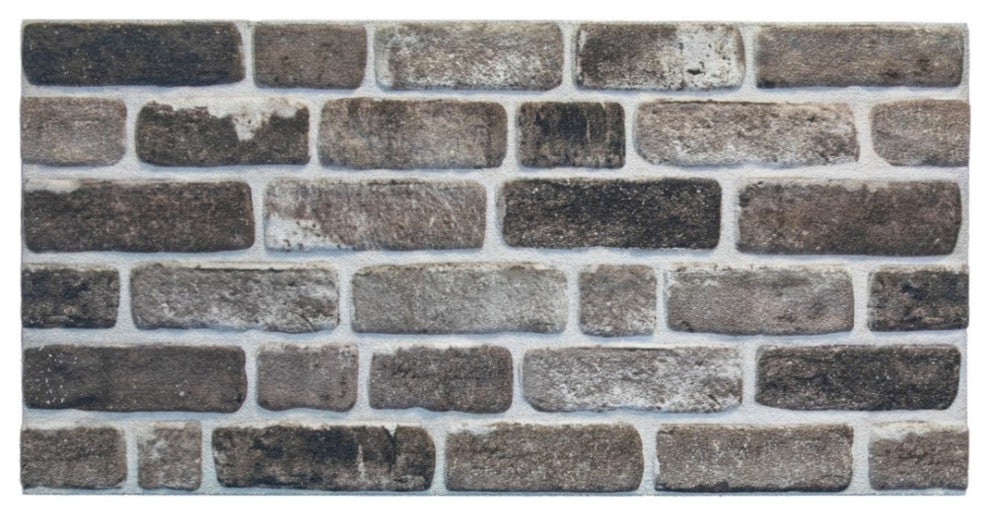 Faux Brick 3D Wall Panels, Gray Black, Sample 10x10"