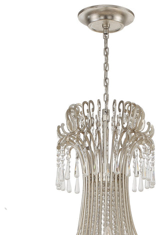 Crystorama ARC-1929-SA-CL-MWP, 28 Light Chandelier, Antique Silver