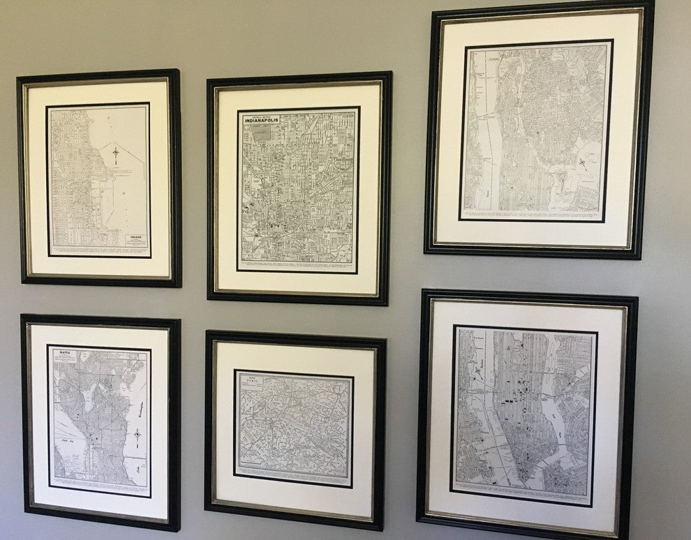 Vintage Chicago, Illinois Map, Framed Original Chicago Map- Authentic 1940s