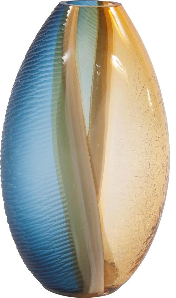 Mirina Oval Glass Vase, Traditional Style
