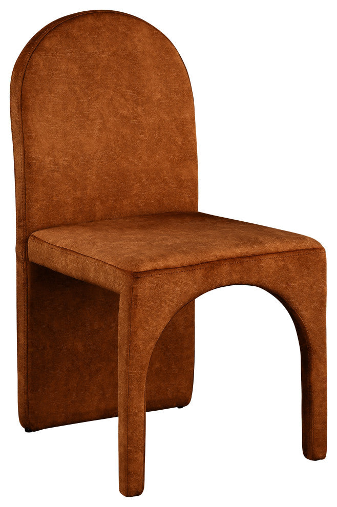 Summer Velvet Upholstered Dining Arm Chair (Set of 2), Cognac, Side Chair