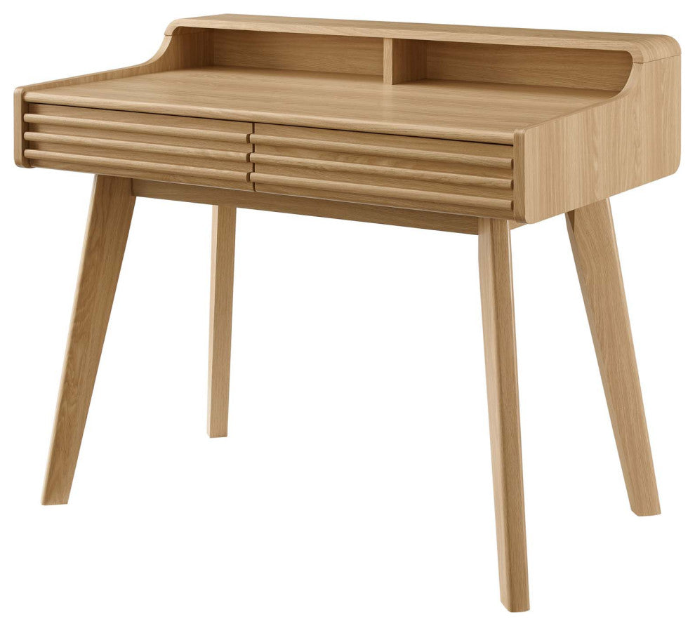 Computer Work Desk, Wood, Brown Oak, Modern, Home Business Office Furniture