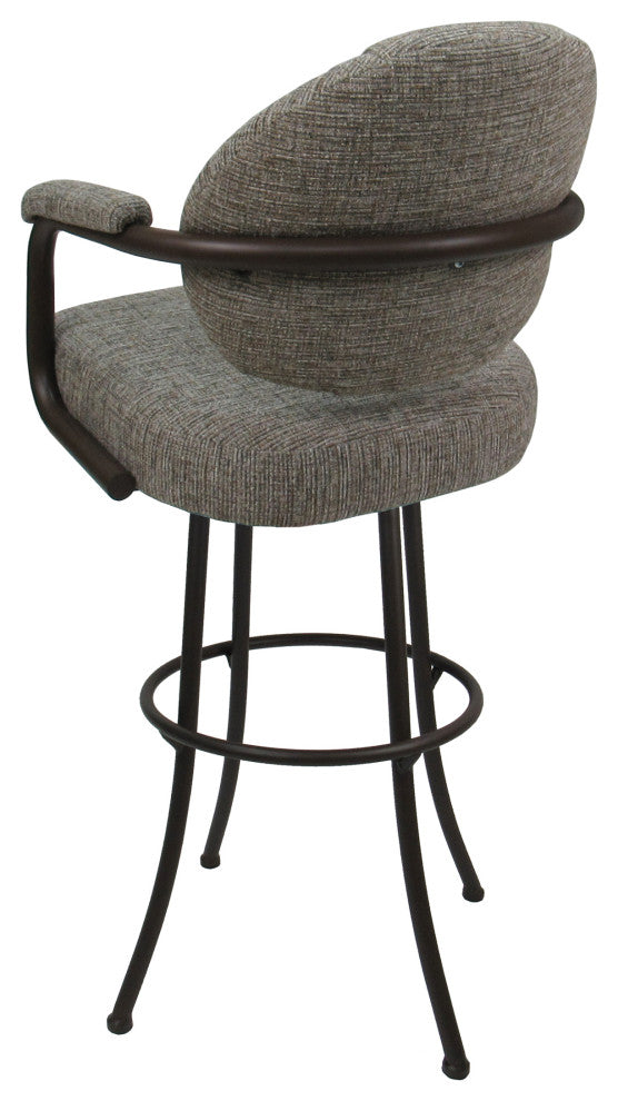 Swivel Metal Bar Stool M-70, Jetty June, Brown, 26"