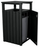 Commercial Trash Can With Hood, Black