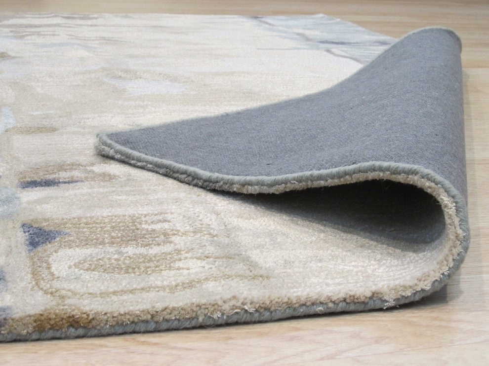 EORC Hand-tufted Green Contemporary Abstract Palermo Rug, Rectangular 5'x8'