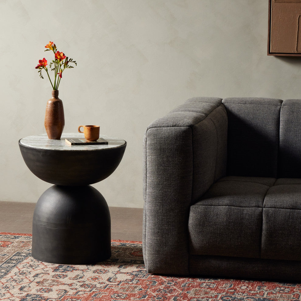Corbett End Table-River Grey Marble