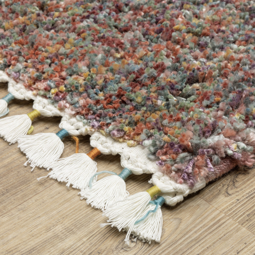 Aurora Abstract Multi-colored Indoor Area Rug, Multi-colored, 5'3" x 7'6"