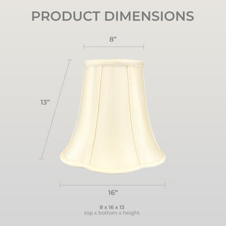 Royal Designs Bottom Scalloped Bell Lamp Shade, Eggshell, 8x16x13, Single