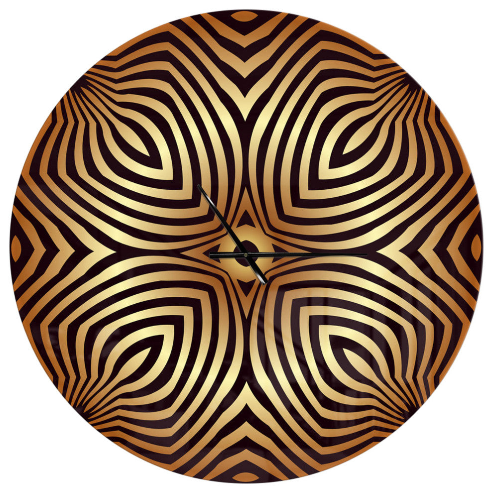 Convex Symmetrical Ellipse Oversized Contemporary Metal Clock, 23x23