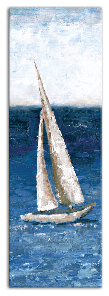 Sailboat on the Water 12x36 Canvas Wall Art