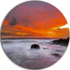 Vividly Colorful Tropical Beach At Sunset, Seascape Round Wall Art, 11"