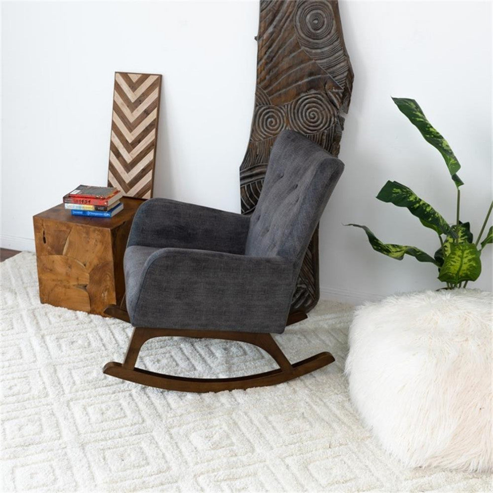 Logan Modern Indoor Livingroom Fabric Rocking Accent Chair in Gray