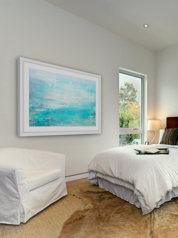 "White Surf" Framed Painting Print, 18"x12"