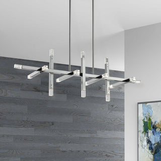 Contemporary Linear Chandelier Francesca 64W, Polished Chrome