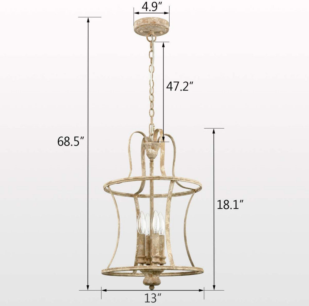 4 Light Farmhouse Chandelier Dining Room Light Fixtures