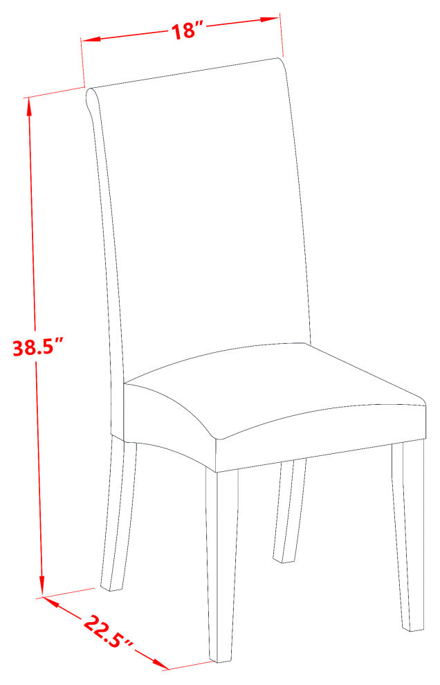Barry Parson Chair White Leg and Linen Fabric Cream Set of 2