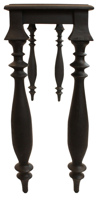 Carmenita Upstone Solid Wood Console Table in Antique Black