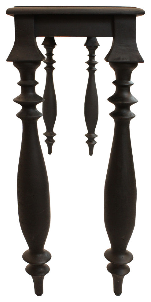 Carmenita Upstone Solid Wood Console Table in Antique Black