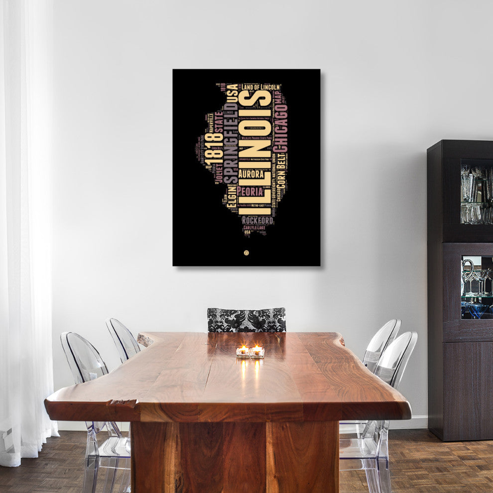 "Illinois Word Cloud 1" Fine Art Print