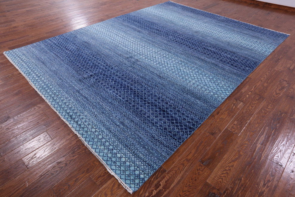 8' 11" X 12' 1" Savannah Grass Handmade Wool Rug - Q13204