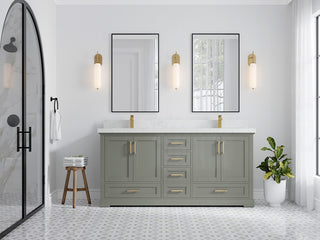Boston 72 Double Sink Bath Vanity in Evergreen 2" Empira Quartz