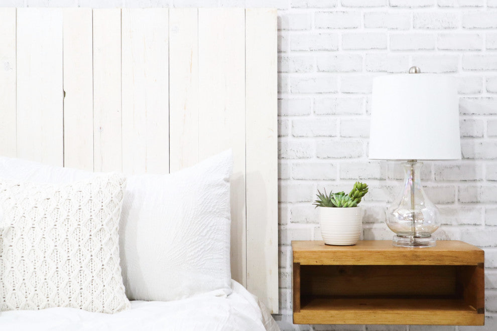 Handcrafted Headboard, Hanger Style, Whitewash, Full