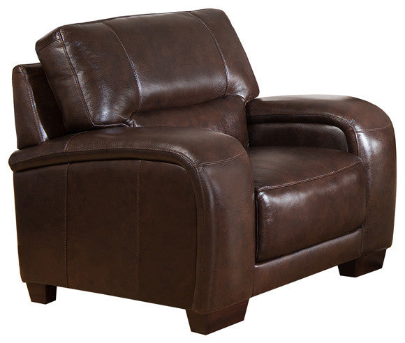 Brigitte Leather Craft Chair, Dark Brown
