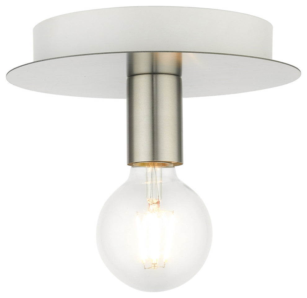 Brushed Nickel Transitional, Versatile, Modern, Urban, Minimal Flush Mount