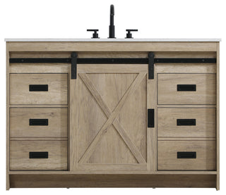 Home Living 48" Single Bathroom Vanity, Natural Oak