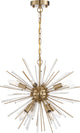 Cirrus - 8 Light Chandelier - with Glass Rods - Vintage Brass Finish