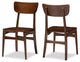 Netherlands Mid-Century Dark Walnut Bent Wood Dining Side Chair, Set of 2