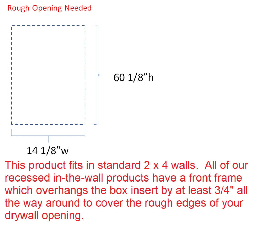 Durham Recessed Unfinished Niche 61.5"h x 15.5"w x 3.5"d