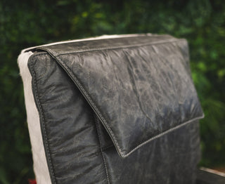 Leather Executive Recliner Armchair, Black and White