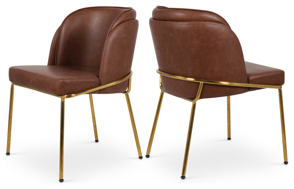 Jagger Upholstered Dining Chair, Brown, Set of 2