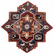 5" Maroon and Blue Medallion Area Rug
