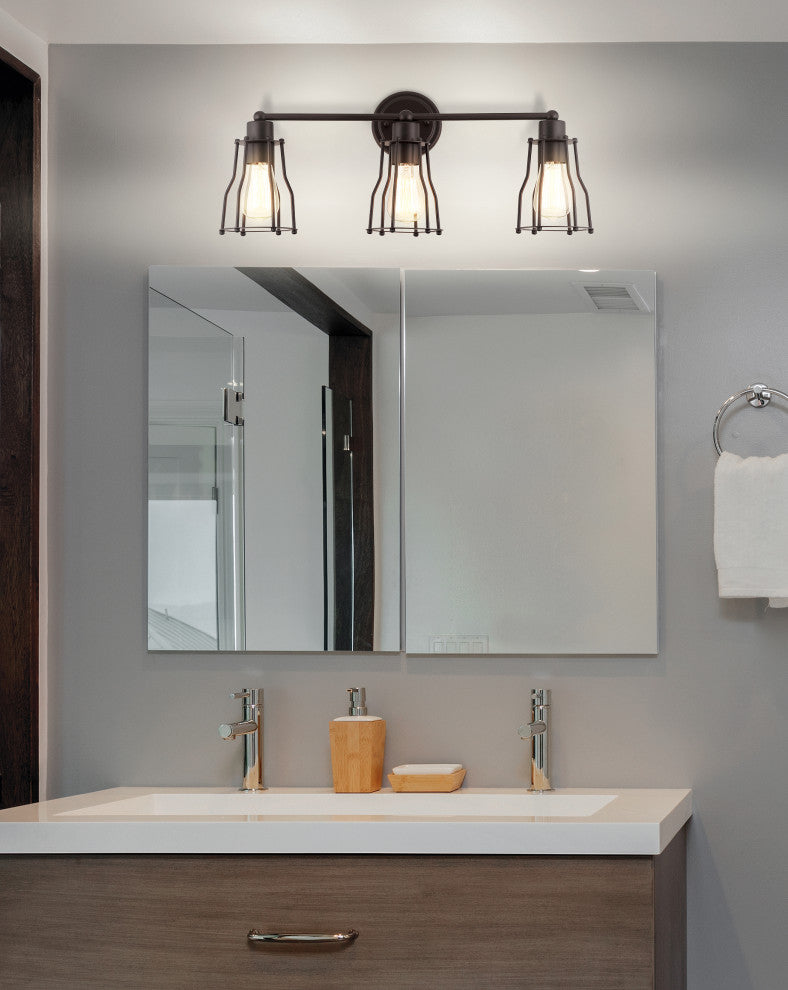 Evelyn Metal Vanity Light, Oil Rubbed Bronze, 3-Light