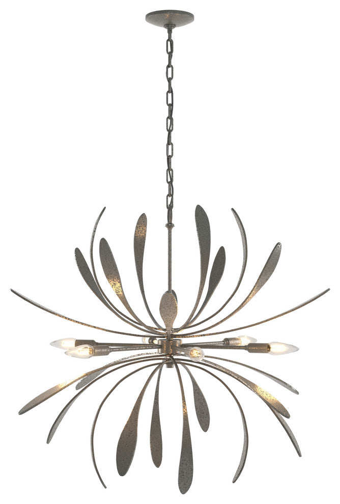 Dahlia Chandelier, Natural Iron Finish