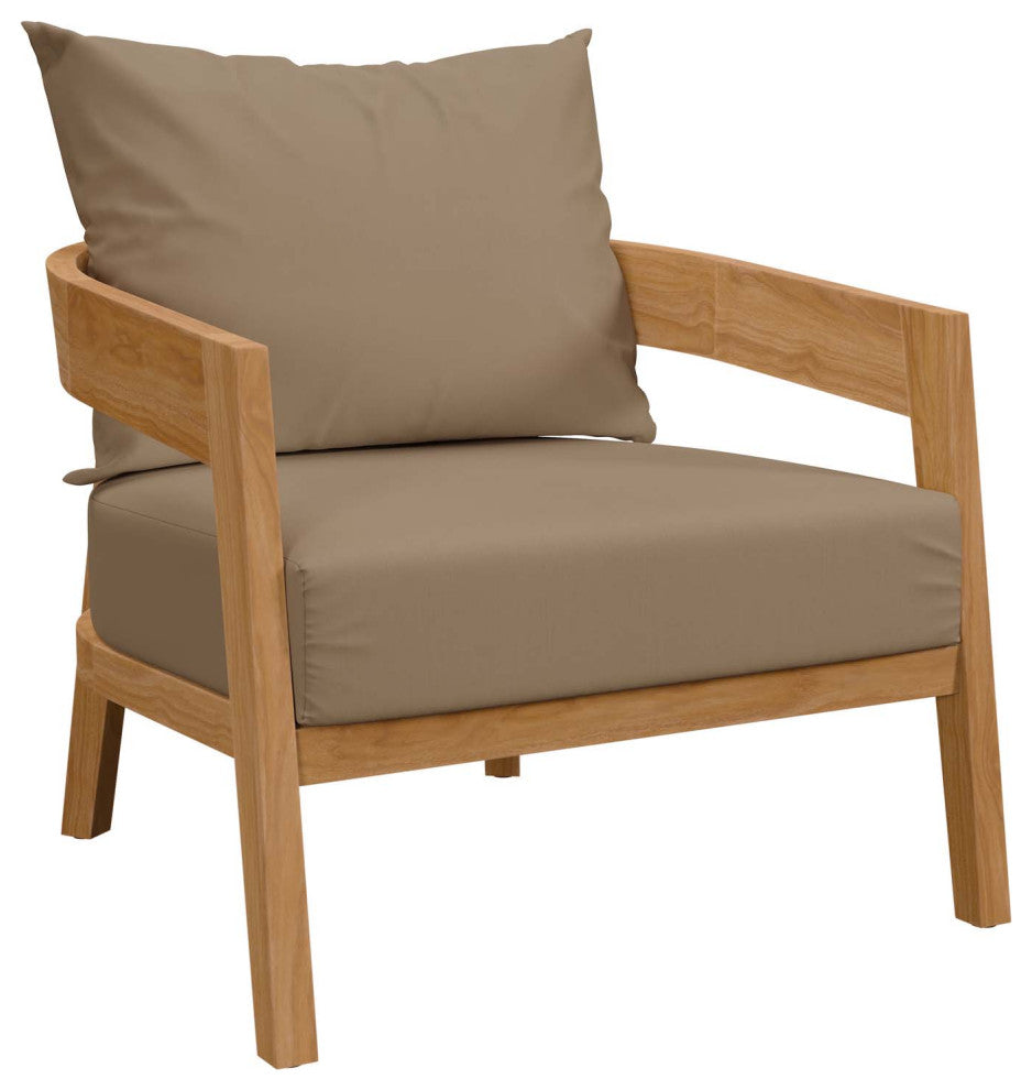Brisbane 3-Piece Teak Wood Outdoor Patio Outdoor Patio Set, Natural Light Brown