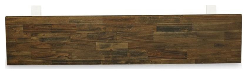 East West Furniture V-Style 15x72" Wood Dining Bench in White/Brown